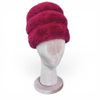 Vintage 60's Cranberry Kiss Angora Fur Statement Hat by Christine Original