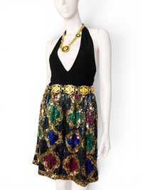 SNF Vintage 80s Sequin Jewel Motif Shorts
