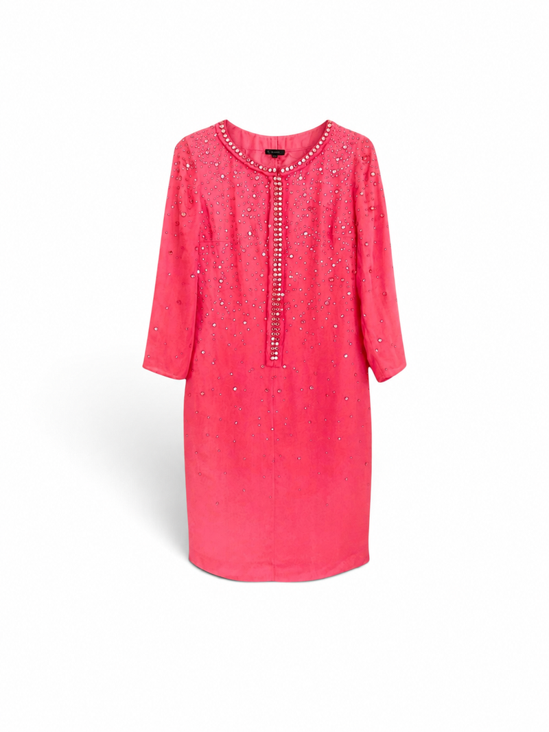 Coral Constellation | Vintage Escada Silk Rhinestone Shift Dress