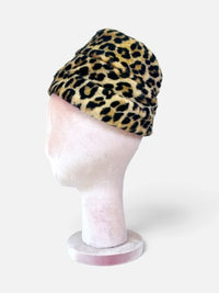 Wild Elegance | Vintage Gimbels Leopard Faux Fur Print Hat