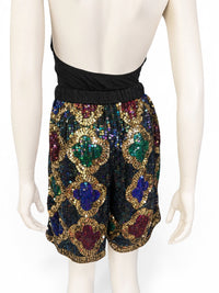 SNF Vintage 80s Sequin Jewel Motif Shorts