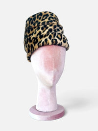 Wild Elegance | Vintage Gimbels Leopard Faux Fur Print Hat