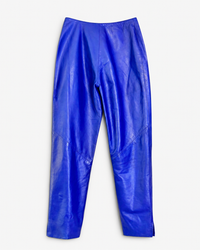 Electric Blue | Vintage Vakko 80s Lamb Leather Pants
