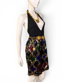 SNF Vintage 80s Sequin Jewel Motif Shorts