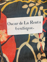 Oscar de la Renta Boutique 70's Floral Tribal Metallic Dress - Wounded Bird