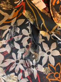 Oscar de la Renta Boutique 70's Floral Tribal Metallic Dress - Wounded Bird