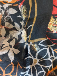 Oscar de la Renta Boutique 70's Floral Tribal Metallic Dress - Wounded Bird