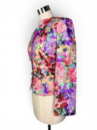 90s Vintage Ursula Baroque Jewel Bloom Blazer with Statement Buttons M/L