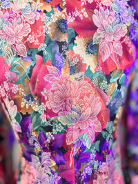 90s Vintage Ursula Baroque Jewel Bloom Blazer with Statement Buttons M/L