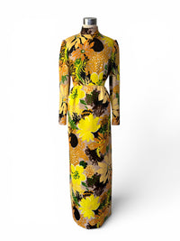 The Flower Child Heiress | Vintage Miss Magnin Floral Maxi 1960's 1970's Dress
