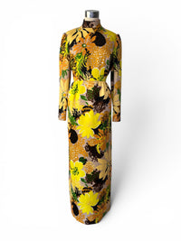 The Flower Child Heiress | Vintage Miss Magnin Floral Maxi 1960's 1970's Dress