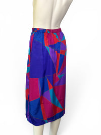 Anthony Sicari Vintage Geometric Abstract Skirt & Top Set | Electric Jewel Tones