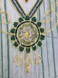 Emerald Oasis Vintage Late 1970s–Early 1980s Embellished Beaded Caftan