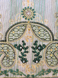 Emerald Oasis Vintage Late 1970s–Early 1980s Embellished Beaded Caftan