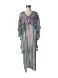Judith Ann Creations Hand-Dyed Metallic and Rhinestone Embellished Rayon Lounge Dress Caftan