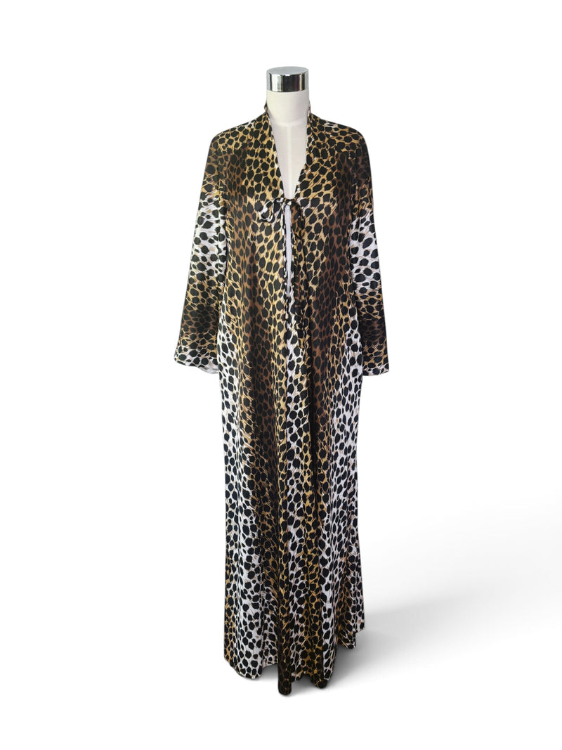 Vintage Doris Jay Miami Leopard Print Lounge Caftan