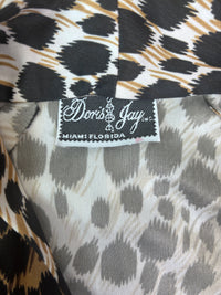 Vintage Doris Jay Miami Leopard Print Lounge Caftan