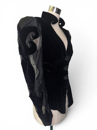 Midnight Drama | Vintage Karen Okada Velvet Illusion Sleeve Statement Jacket