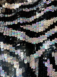 Vintage Silver and Black Zebra Silk and Aurora Borealis Sequin Statement Jacket