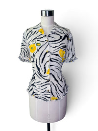 Escada Wildflower Zebra Silk Blouse | Made in Germany