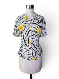 Escada Wildflower Zebra Silk Blouse | Made in Germany