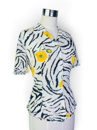 Escada Wildflower Zebra Silk Blouse | Made in Germany