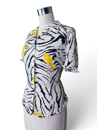 Escada Wildflower Zebra Silk Blouse | Made in Germany