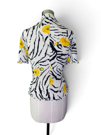 Escada Wildflower Zebra Silk Blouse | Made in Germany