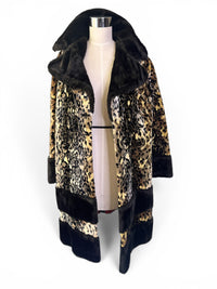 Vintage 1960s Animal Print Faux Fur Jacket Coat – Mod Glam Statement Piece