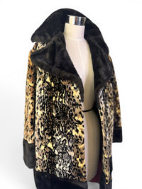 Vintage 1960s Animal Print Faux Fur Jacket Coat – Mod Glam Statement Piece