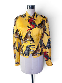 Call of the Wild | Vintage Dana Buchman 100% Silk Safari Print Blouse