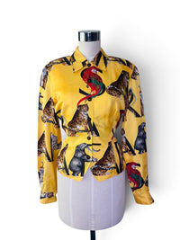 Call of the Wild | Vintage Dana Buchman 100% Silk Safari Print Blouse