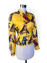 Call of the Wild | Vintage Dana Buchman 100% Silk Safari Print Blouse