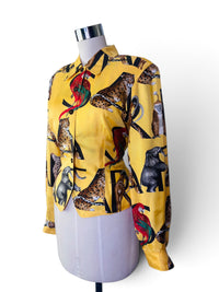 Call of the Wild | Vintage Dana Buchman 100% Silk Safari Print Blouse
