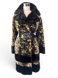 Vintage 1960s Animal Print Faux Fur Jacket Coat – Mod Glam Statement Piece