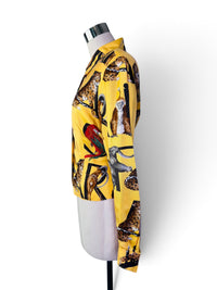 Call of the Wild | Vintage Dana Buchman 100% Silk Safari Print Blouse