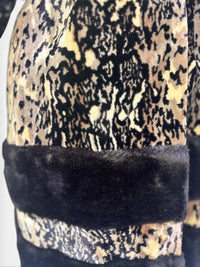 Vintage 1960s Animal Print Faux Fur Jacket Coat – Mod Glam Statement Piece