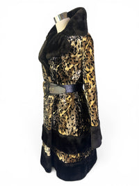 Vintage 1960s Animal Print Faux Fur Jacket Coat – Mod Glam Statement Piece