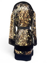 Vintage 1960s Animal Print Faux Fur Jacket Coat – Mod Glam Statement Piece