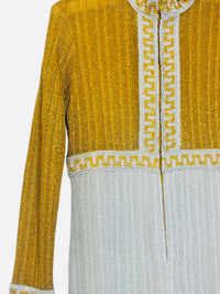 Late 1970s Mr. Mort by Stan Herman metallic Grecian-inspired palazzo jumpsuit