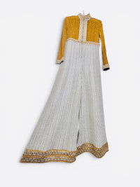 Late 1970s Mr. Mort by Stan Herman metallic Grecian-inspired palazzo jumpsuit