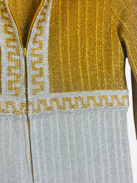 Late 1970s Mr. Mort by Stan Herman metallic Grecian-inspired palazzo jumpsuit