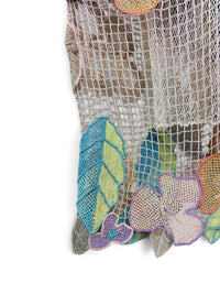 Pastel Floral Reverie I 1980s Lim’s Shanghai Hand-Crocheted Cotton Dress