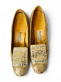 All That Glitters | Vintage 1960s Metallic Brocade Rhinestone Kitten Heels