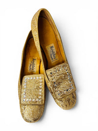 All That Glitters | Vintage 1960s Metallic Brocade Rhinestone Kitten Heels