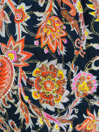Gilded Paisley I 1970s Quilted Hostess Maxi Skirt