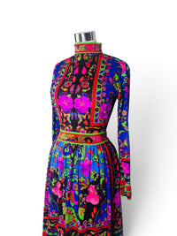 Electric Eden I Circa 1970 Leonard Paris Italian-Made Psychedelic Floral Dress