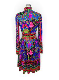 Electric Eden I Circa 1970 Leonard Paris Italian-Made Psychedelic Floral Dress