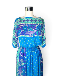 Aegean Dreams I 1970s–80s Dorothy Bullitt Hong Kong Silk Scarf Dress