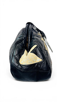 Too Glam to Blend In | Vintage 80s Rhinestone Statement Patchwork Leather Bag
